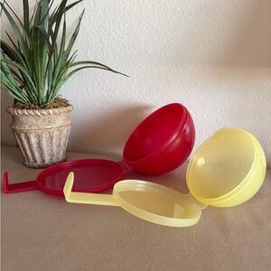 Tupperware Forget-Me-Not Round Hanging Fridge Keeper Set Small and Large Vintage
